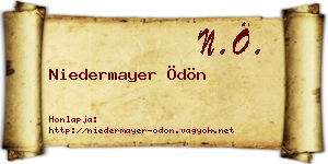 Niedermayer Ödön névjegykártya